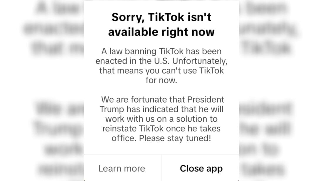 Este es el mensaje que aparece desde anoche en los Usuarios de la red social en los Estados Unidos