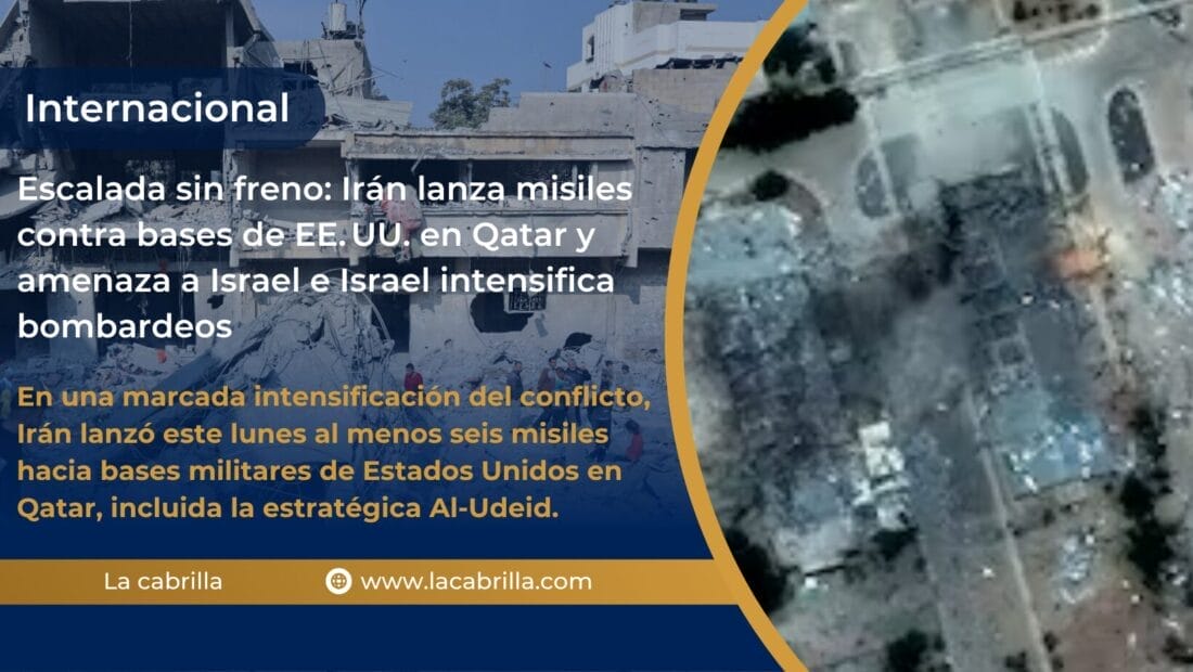 Escalada sin freno: Irán lanza misiles contra bases de EE. UU. en Qatar y amenaza a Israel e Israel intensifica bombardeos