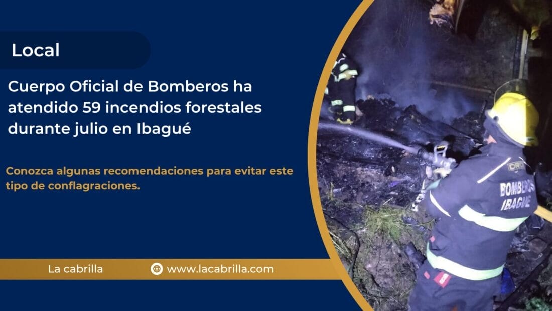 Cuerpo Oficial de Bomberos ha atendido 59 incendios forestales durante julio en Ibagué