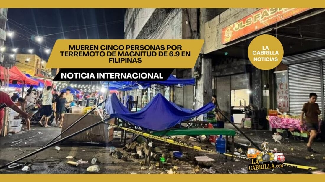 Mueren cinco personas por terremoto de magnitud de 6.9 en Filipinas