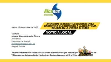 ATENCIÓN: Corte del servicio de gas en Ibagué la fecha y horario